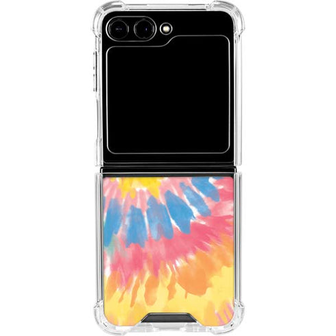 Rainbow Tie Dye Galaxy Z Flip6 Clear Case