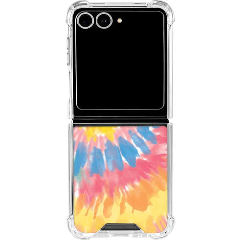 Rainbow Tie Dye Galaxy Z Flip7 Clear Case