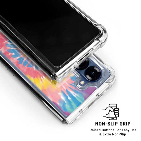 Rainbow Tie Dye Galaxy Z Fold6 Clear Case