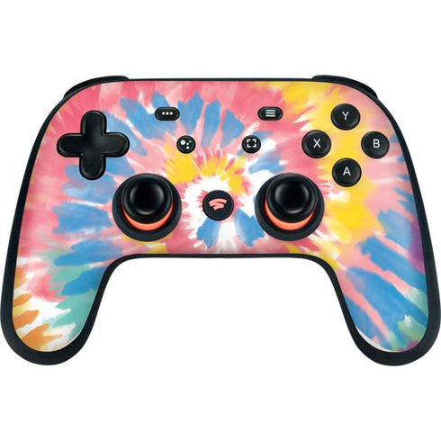 Rainbow Tie Dye Google Stadia Controller Skin