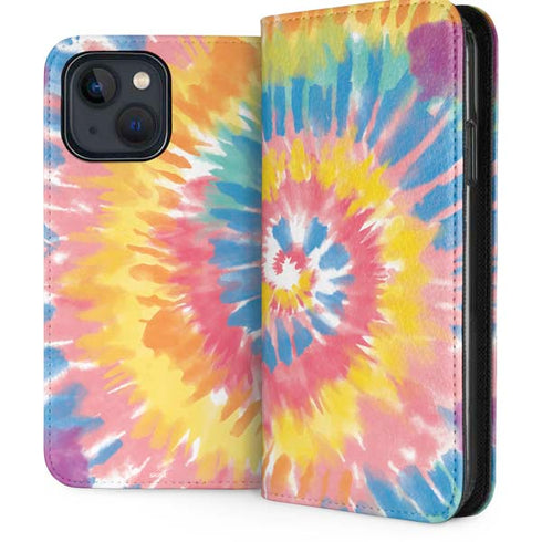 Rainbow Tie Dye iPhone 15 Plus Folio Case