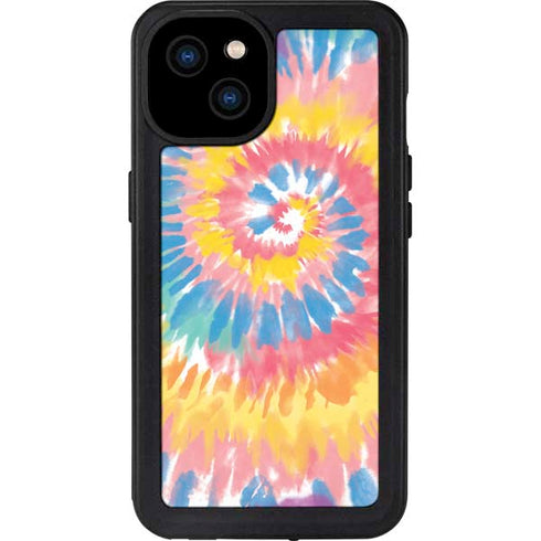 Rainbow Tie Dye iPhone 15 Plus Waterproof Case