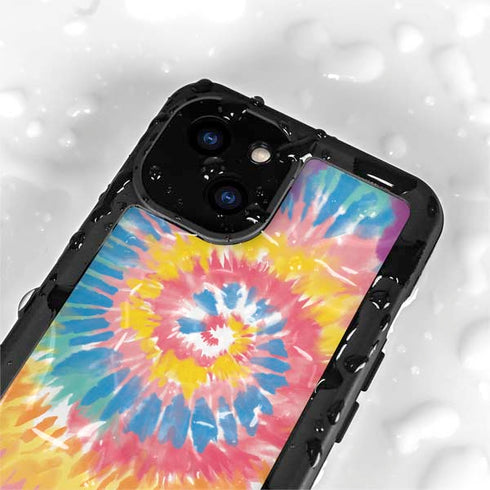 Rainbow Tie Dye iPhone 15 Plus Waterproof Case