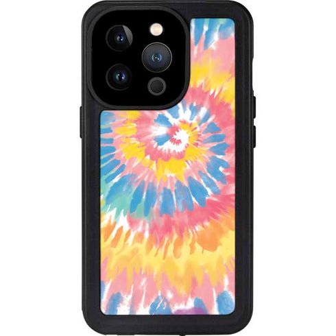 Rainbow Tie Dye iPhone 15 Pro Waterproof Case