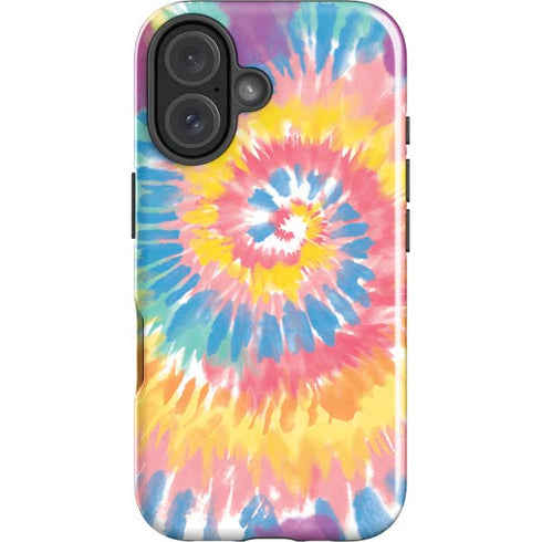 Rainbow Tie Dye iPhone 16 Plus Impact Case