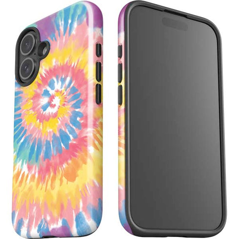 Rainbow Tie Dye iPhone 16 Plus Impact Case