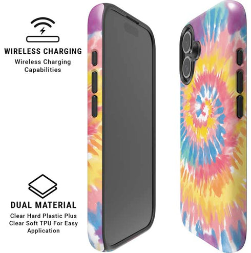 Rainbow Tie Dye iPhone 16 Plus Magsafe Impact Case