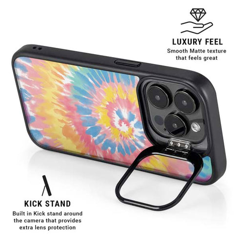 Rainbow Tie Dye iPhone 16 Pro Kickstand Case