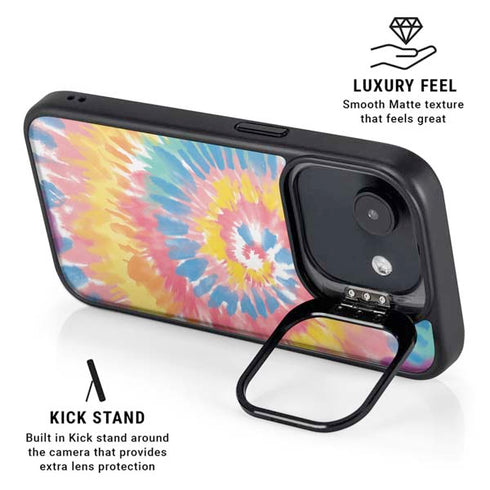 Rainbow Tie Dye iPhone 16e Kickstand Case