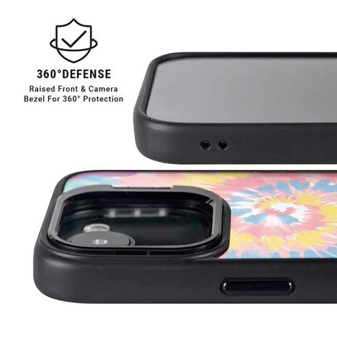 Rainbow Tie Dye iPhone 16e Kickstand Case