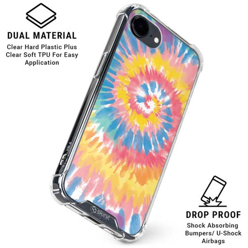 Rainbow Tie Dye iPhone 16e Clear Case