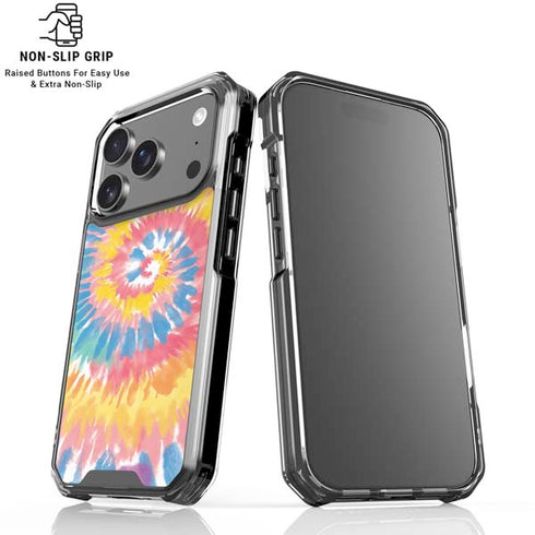 Rainbow Tie Dye iPhone 17 Pro Clear Case
