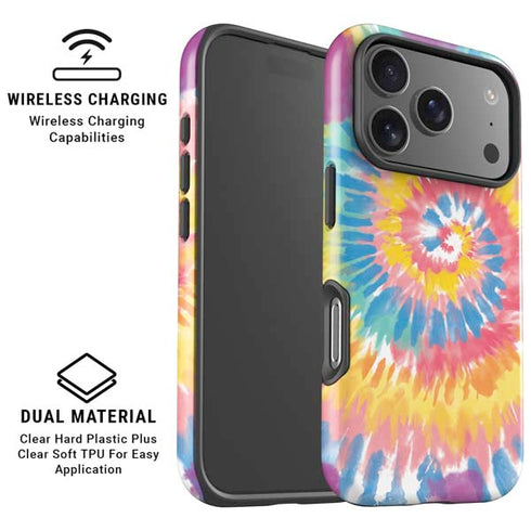 Rainbow Tie Dye iPhone 17 Pro Max Magsafe Impact Case