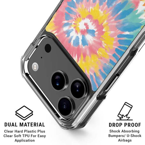 Rainbow Tie Dye iPhone 18 Pro Clear Case