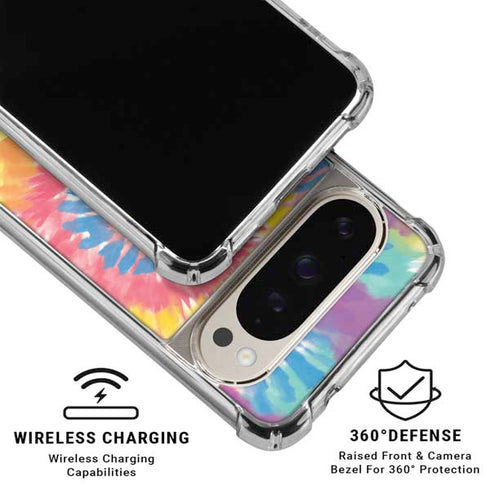 Rainbow Tie Dye Pixel 9/9 Pro Clear Case