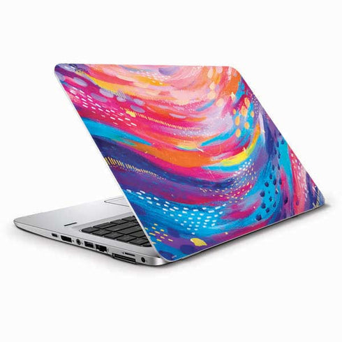 Rainbow Wave Brush Stroke by Etta Vee HP Elitebook Skin