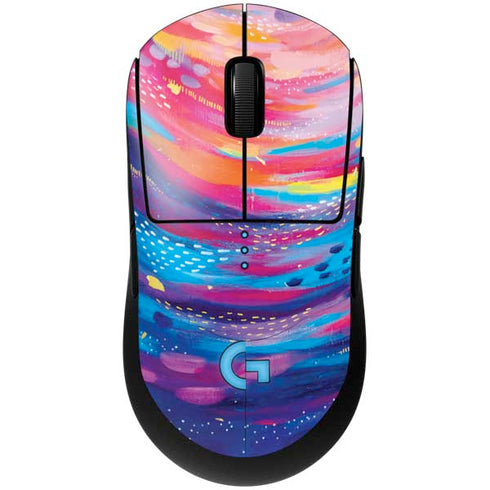 Rainbow Wave Brush Stroke by Etta Vee G Pro Wireless Gaming Mouse Skin