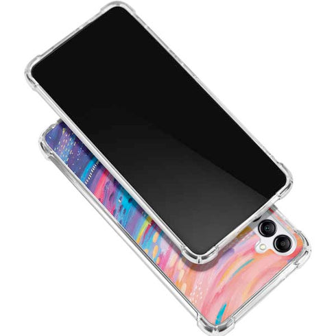 Rainbow Wave Brush Stroke by Etta Vee Gabb Phone 4 Clear Case