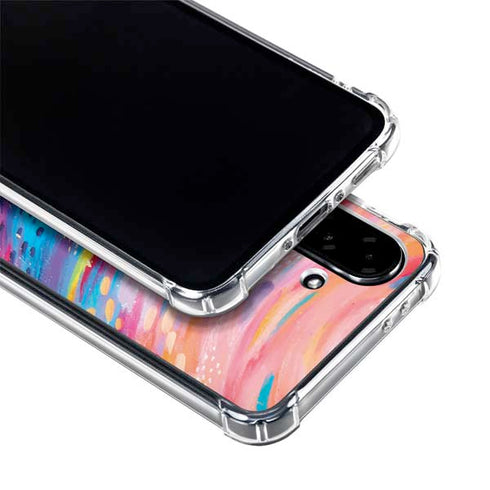 Rainbow Wave Brush Stroke by Etta Vee Galaxy A36 5G Clear Case