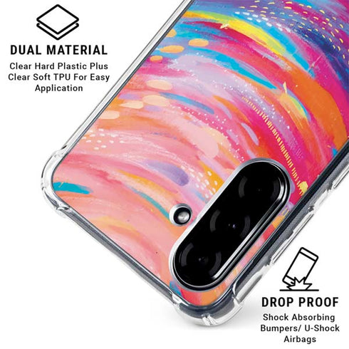 Rainbow Wave Brush Stroke by Etta Vee Galaxy A36 5G Clear Case