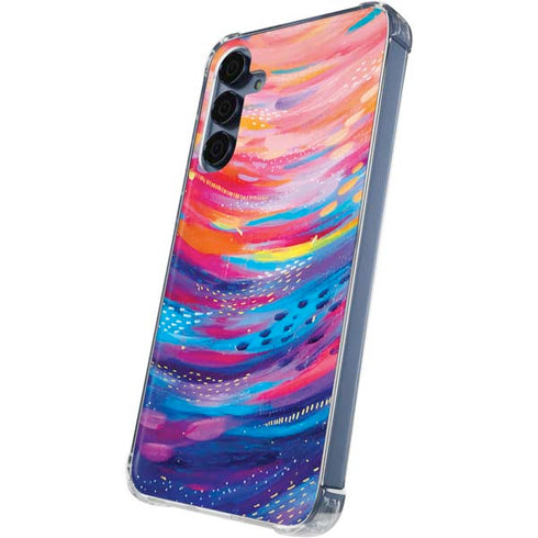 Rainbow Wave Brush Stroke by Etta Vee Galaxy A55 5G Clear Case