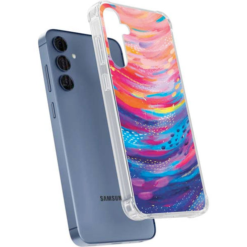 Rainbow Wave Brush Stroke by Etta Vee Galaxy A55 5G Clear Case