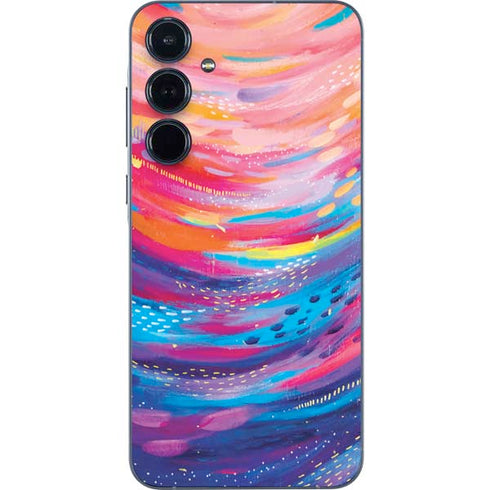 Rainbow Wave Brush Stroke by Etta Vee Galaxy A55 5G Skin