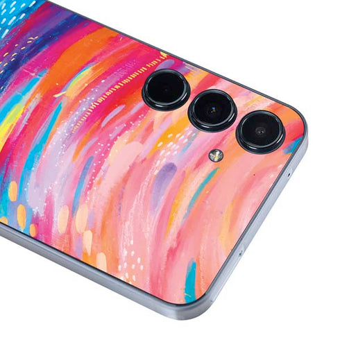Rainbow Wave Brush Stroke by Etta Vee Galaxy A55 5G Skin