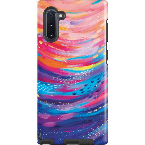 Rainbow Wave Brush Stroke by Etta Vee Galaxy Cases