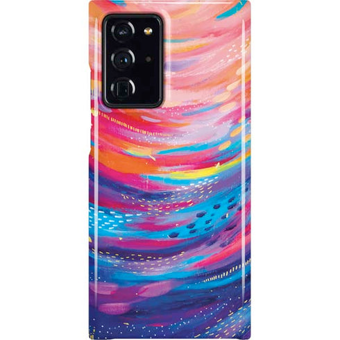 Rainbow Wave Brush Stroke by Etta Vee Galaxy Cases