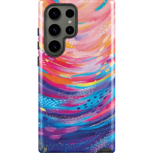 Rainbow Wave Brush Stroke by Etta Vee Galaxy S23 Ultra Pro Case