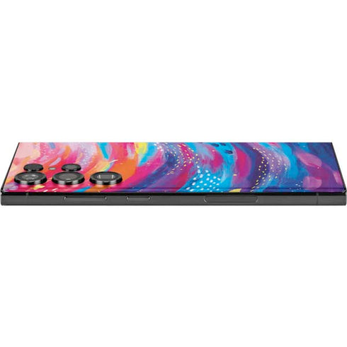 Rainbow Wave Brush Stroke by Etta Vee Galaxy Skins