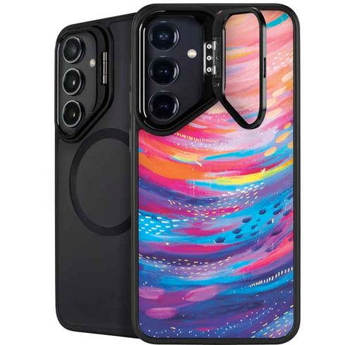Rainbow Wave Brush Stroke by Etta Vee Galaxy S25 Kickstand Case