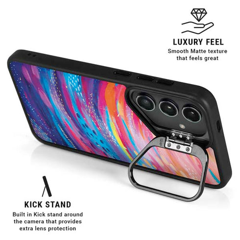 Rainbow Wave Brush Stroke by Etta Vee Galaxy S25 Kickstand Case
