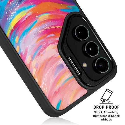 Rainbow Wave Brush Stroke by Etta Vee Galaxy S25 Kickstand Case