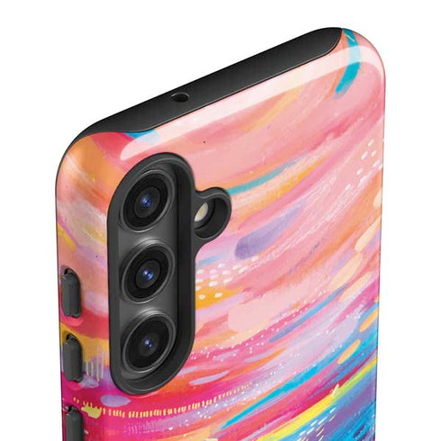Rainbow Wave Brush Stroke by Etta Vee Galaxy S25 Plus Impact Case