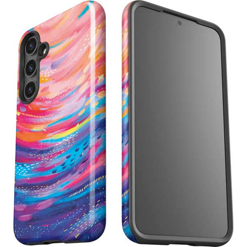 Rainbow Wave Brush Stroke by Etta Vee Galaxy S25 Plus Impact Case