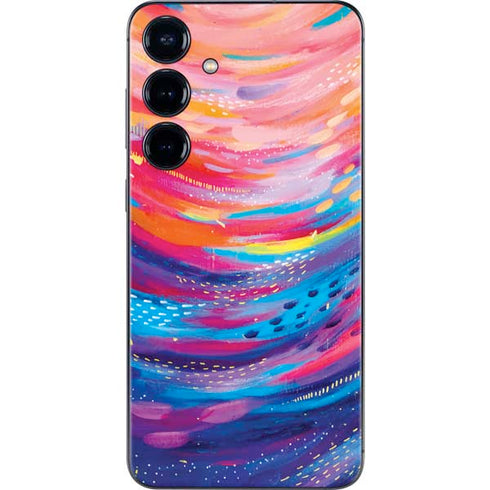 Rainbow Wave Brush Stroke by Etta Vee Galaxy S25 Plus Skin