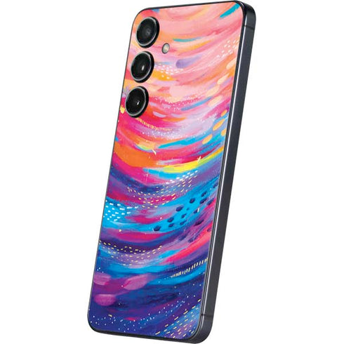 Rainbow Wave Brush Stroke by Etta Vee Galaxy S25 Plus Skin