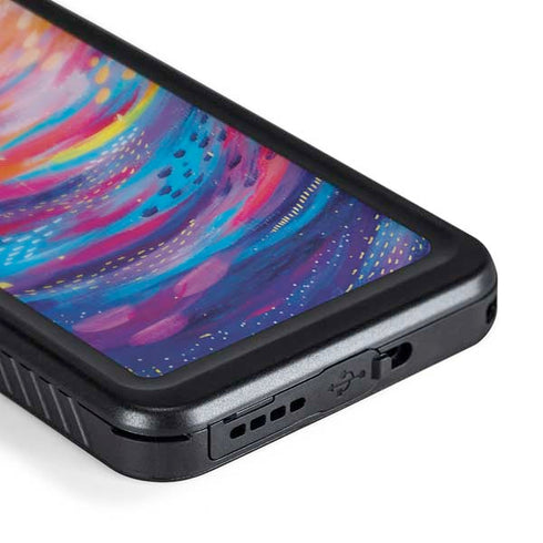 Rainbow Wave Brush Stroke by Etta Vee Galaxy S24 Plus Waterproof Case