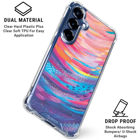 Rainbow Wave Brush Stroke by Etta Vee Galaxy S25 Clear Case