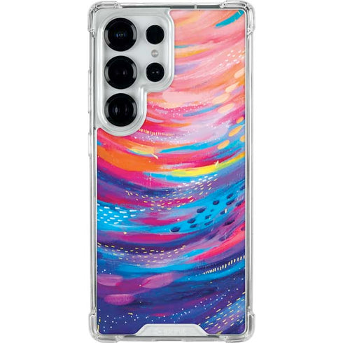 Rainbow Wave Brush Stroke by Etta Vee Galaxy S25 Ultra Clear Case