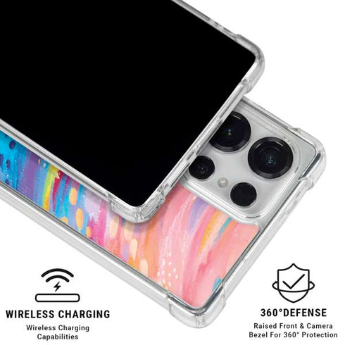 Rainbow Wave Brush Stroke by Etta Vee Galaxy S25 Ultra Clear Case