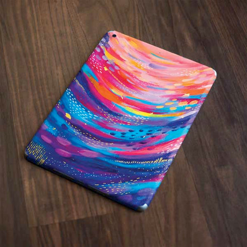 Rainbow Wave Brush Stroke by Etta Vee Apple iPad Skin