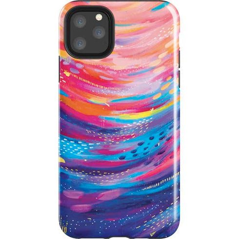 Rainbow Wave Brush Stroke by Etta Vee iPhone Cases