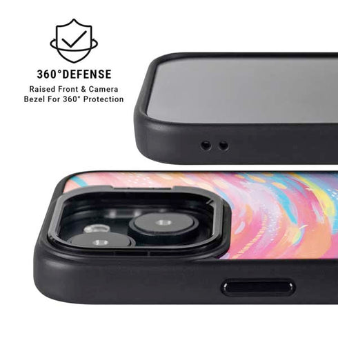 Rainbow Wave Brush Stroke by Etta Vee iPhone 14 Plus Kickstand Case