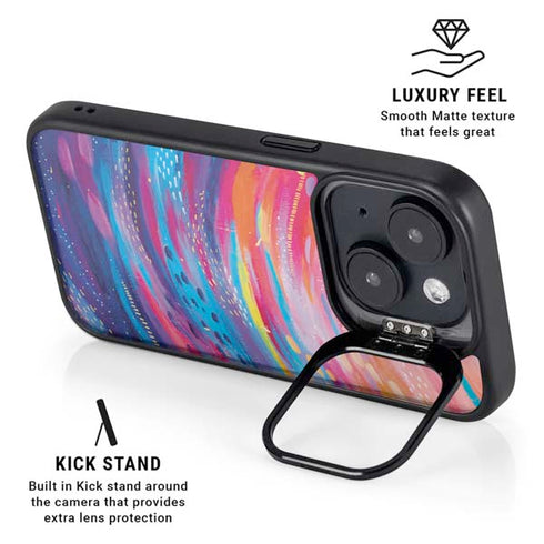Rainbow Wave Brush Stroke by Etta Vee iPhone 15 Kickstand Case