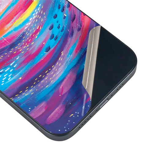 Rainbow Wave Brush Stroke by Etta Vee iPhone 15 Skin