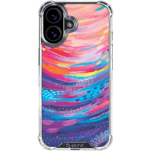 Rainbow Wave Brush Stroke by Etta Vee iPhone 16 Clear Case