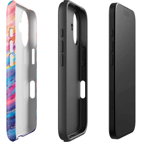 Rainbow Wave Brush Stroke by Etta Vee iPhone 16 Plus Impact Case